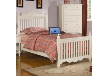 Pepper White Twin Bed