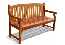 Outdoor Wood Bench with Back