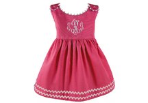Garden Princess Pique Dress - Hot Pink with White Trim, 0-6 Month
