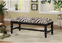 Upholstered Zebra Print Bench Upholstered Zebra Print Bench