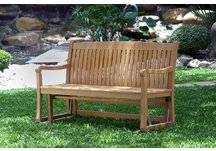 teak glider, glider, glider bench, teak bench