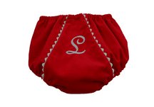 Bon Bon Collection Corduroy Diaper Cover - Red with White Trim, 0-12 Month