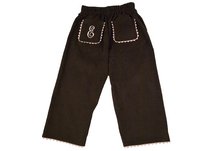 Bon Bon Collection Corduroy Pant with Rick Rack Pocket - Brown with Light Pink Trim, 0-6 Month