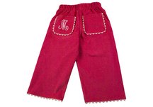 Bon Bon Collection Corduroy Pant with Rick Rack Pocket - Hot Pink with Light Pink Trim