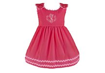 Bon Bon Collection Corduroy Dress - Hot Pink with Light Pink Trim, 0-6 Month