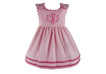 Bon Bon Collection Corduroy Dress - Light Pink with Hot Pink Trim, 0-6 Month