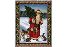 Father Christmas Red Throw