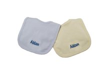 Princess Linens Cotton Knit Bib Set - Blue and Yellow