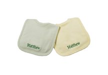 Princess Linens Cotton Knit Bib Set - Sage and Yellow