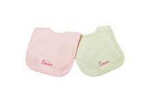 Princess Linens Cotton Knit Bib Set - Pink and Sage