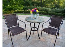Stone Art Wicker 3pc Bistro Set