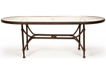 Santorini Oval Dining Table w/glass top
