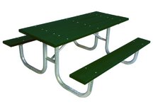 Commercial Park 6' Recycled Plastic Table- Portable and/or Surface Mount, Blue