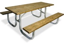 Commercial Park 8' Extra Heavy Duty Table- Portable, Pressure Treated Wood