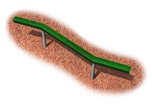 Commercial Playground Balance Beam- Green w/ Leaf Punched Steel Design