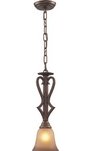 1 Light Pendant In Mocha And Antique Amber Glass