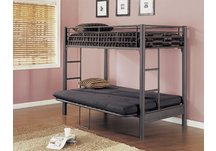 3 Matte Black Textured Twin/Futon Bunk Bed  