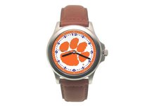 Clemson University Tigers Men's Leather Watch
