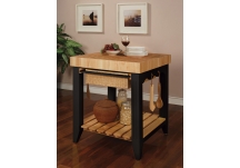 Color Story Black Butcher Block Kitchen Island