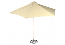 Creme Colored 9 ft Wood Market Umbrella