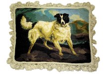 German Dog Needlepoint Pillow