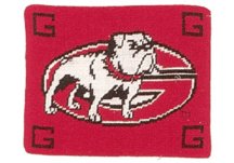 UGA Needlepoint Throw Pillow