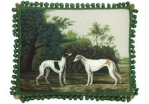 Whippet Dogs Needlepoint Pillow
