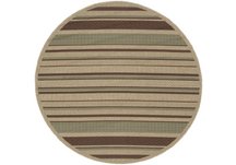 Sage Round Striped Rug