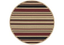 Red Round Striped Rug
