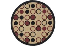 Red Round Circles Rug