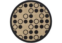 Beige Round Circles Rug