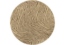 Brown Zebra Print Round Rug