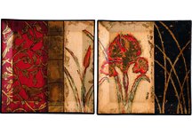 Golden Marsh Floral Plates - Set of Two