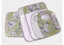 Babykins Courtyard Green Burp Cloth, Bib & Change Pad 5 PC Set