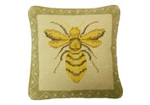 Bee Needlepoint Pillow