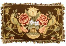 Birds and Peonies Needlepoint Pillows