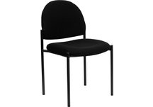 Black Fabric Comfortable Stackable Steel Side Chair