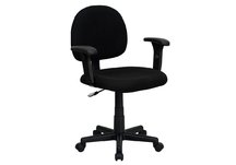 Mid-Back Ergonomic Black Fabric Task Chair with Adjustable Arms