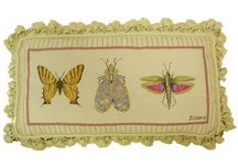 Jan Cooley Bug Collection Needlepoint Pillow