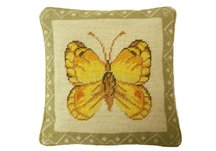 Butterfly Needlepoint Pillow
