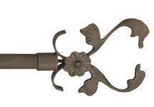 METAL DRAPERY FINIAL PAIR: FLORAL V