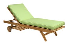 Teak Chaise Lounger, Chaise Lounger, Sunbrella Cushion, Teak