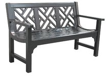 Chippendale Cast Aluminum Bench Black