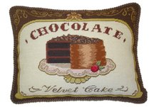 chocolate cake needlepoint pillow