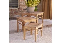 3 Pcs Teak Nesting Table Set