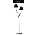 Park Avenue 2 Light Floor Lamp in Chrome with Black Shade
