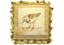 Dunlin Seabird Needlepoint Pillow