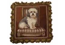 Elegant Terrier Needlepoint Pillow