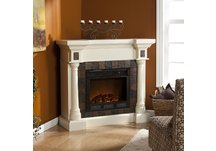 Carrington Faux Slate Convertible Ivory Electric Fireplace