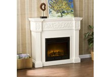 Calvert Carved Ivory Electric Fireplace